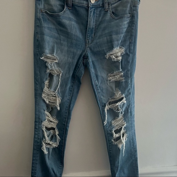 American Eagle Skinny Jeans Light Blue Size 6 - Picture 2 of 7